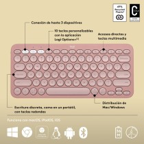 Drahtlose Tastatur Logitech K380s Rosa Qwerty Spanisch