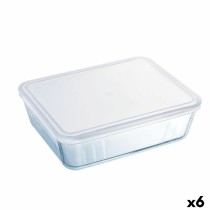 Rechteckige Lunchbox mit Deckel Pyrex Cook & Freeze 22,5 x 17,5 x 6,5 cm 1,5 L Durchsichtig Silikon Glas (6 Stück)