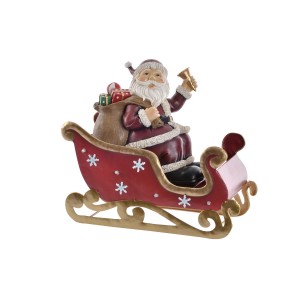 Decoration DKD Home Decor LED Light Red Metal Resin Father Christmas 32 x 17 x 29 cm