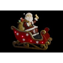 Dekoration DKD Home Decor LED Leicht Rot Metall Harz Weihnachtsmann 32 x 17 x 29 cm