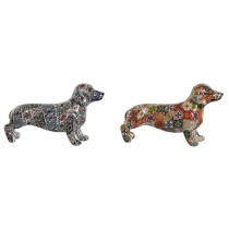 Deko-Figur Home ESPRIT Bunt Hund Mediterraner 21 x 6 x 12 cm (2 Stück)