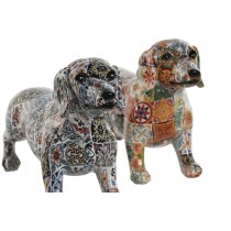 Deko-Figur Home ESPRIT Bunt Hund Mediterraner 21 x 6 x 12 cm (2 Stück)