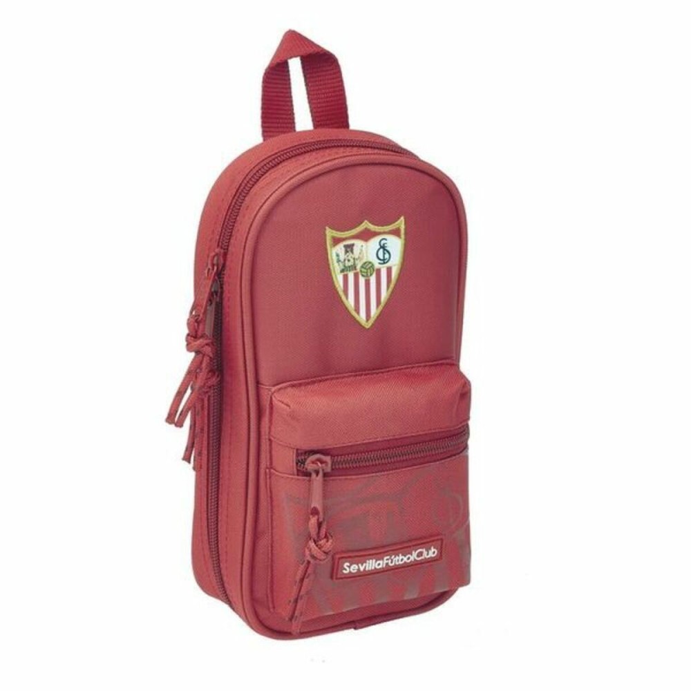 Plumier sac à dos Sevilla Fútbol Club SAF411956747 Rouge 12 x 23 x 5 cm (33 Pièces)