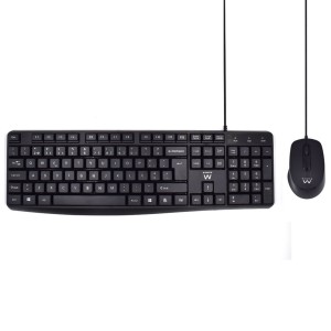 Tastatur Ewent EW3007 Schwarz Qwerty Spanisch