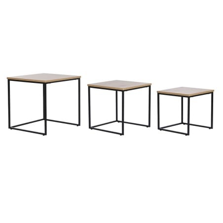 Set mit 3 Tischen DKD Home Decor Schwarz Metall 45 x 45 x 45 cm Holz MDF