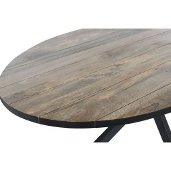 Table de Salle à Manger DKD Home Decor Noir Naturel Métal Bois de manguier 200 x 100 x 76 cm