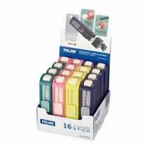 Eraser Milan Stick Pencil Sharpener Multicolour (16 Units)