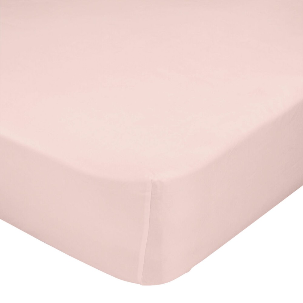 Drap housse HappyFriday BASIC Rose clair 200 x 200 x 32 cm