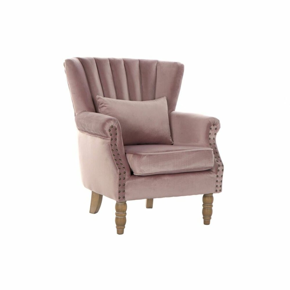 Armchair DKD Home Decor 73 x 70 x 87 cm Pink Rubber wood