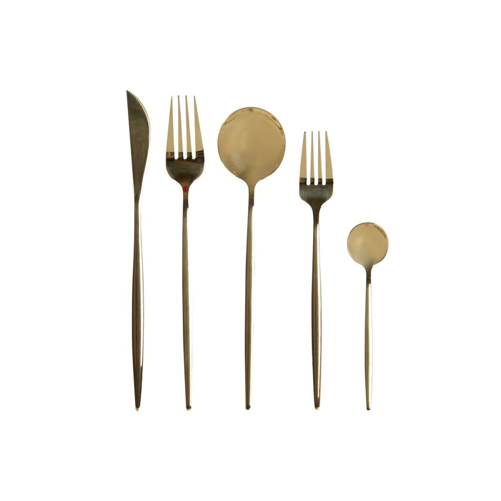 Cutlery DKD Home Decor Golden Stainless steel 3 x 1,5 x 13 cm 20 Pieces