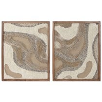 Cadre Home ESPRIT Blanc Naturel Abstrait Scandinave 60 x 3 x 75 cm (2 Unités)