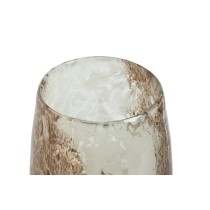 Candleholder Home ESPRIT White Brown Crystal 12 x 12 x 12,5 cm