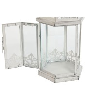 Lampadaire Home ESPRIT Blanc Métal Verre Shabby Chic Finition vieillie 18 x 16 x 35 cm (2 Pièces)