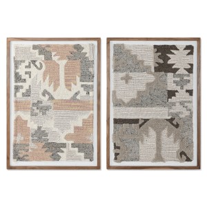 Cadre Home ESPRIT Marron Beige Abstrait Indien 75 x 3 x 105 cm (2 Unités)