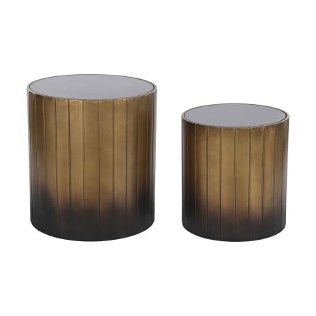 Set of 2 tables DKD Home Decor Black Golden 51 x 51 x 55 cm