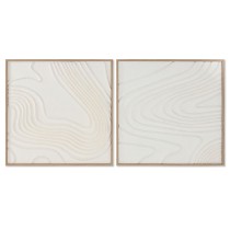 Cadre Home ESPRIT Blanc Abstrait Scandinave 80 x 4 x 80 cm (2 Unités)