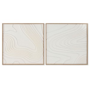 Painting Home ESPRIT White Abstract Scandinavian 80 x 4 x 80 cm (2 Units)