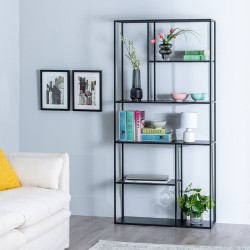 Shelves 90 x 30 x 188 cm Black Steel