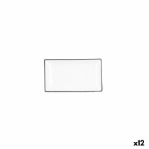 Plateau apéritif Quid Gastro Blanc Noir Céramique 16,5 x 9,5 x 2 cm (12 Unités)