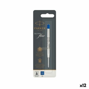 Recharge pour stylo Parker Quink Flow Bleu (12 Unités)