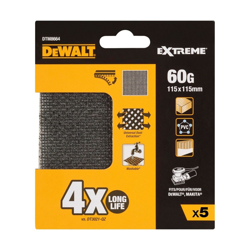 Feuilles outils multiples Dewalt dtm8664-qz 115 x 115 mm Ponceuse orbitale 5 Unités