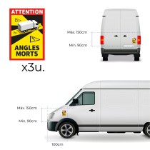 Adhésifs EDM 02188 Angles Morts 17 x 25 cm Camion 3 Unités