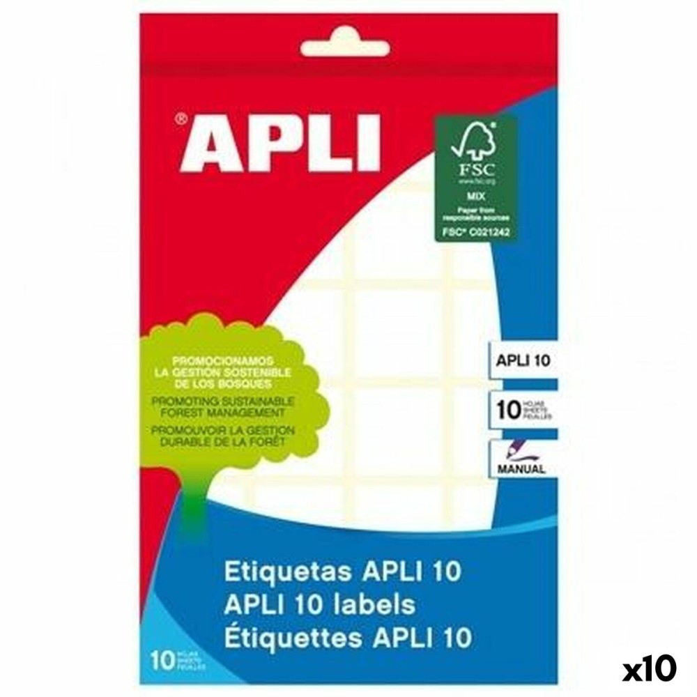 Etisuettes Apli Blanc 10 Volets 22 x 32 mm (10 Unités)