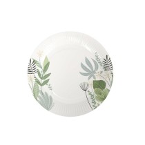 Plate set Algon Disposable Cardboard Floral 8 Pieces 23 cm (24 Units)