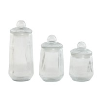 Set de 3 Boites Home ESPRIT Transparent Silicone Verre 1,4 L 3 Pièces