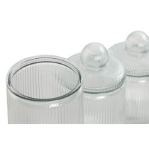 Set de 3 Boites Home ESPRIT Transparent Silicone Verre 1,4 L 3 Pièces