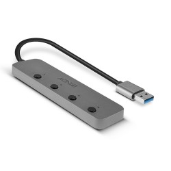 Hub USB LINDY Noir Gris (1 Unités)