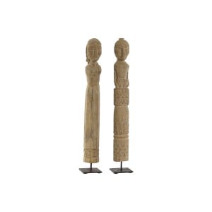 Decorative Figure Home ESPRIT Natural 7,5 x 7,5 x 50 cm Statue (2 Pieces)