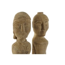 Decorative Figure Home ESPRIT Natural 7,5 x 7,5 x 50 cm Statue (2 Pieces)