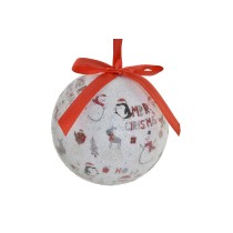 Weihnachtsbaumkugeln Home ESPRIT Weiß Rot PVC (7 Stück)