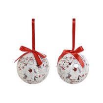 Christmas Baubles Home ESPRIT White Red PVC (7 Units)