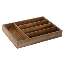 Cutlery Organiser Home ESPRIT Natural Acacia 34,5 x 25,5 x 5 cm