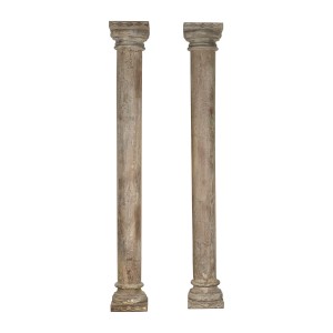 Statues de jardin Home ESPRIT bois de teck 40 x 40 x 287 cm Colonne