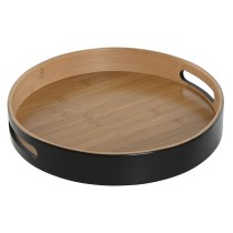 Snack tray Home ESPRIT Black Natural Modern 30 x 30 x 5 cm