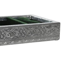 Jewelry box Home ESPRIT Green Silver Wood Aluminium 25 x 15 x 5 cm