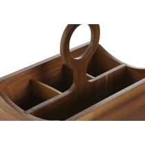 Cutlery basket Home ESPRIT Natural Acacia 21 x 14,5 x 22 cm