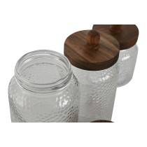 3 Tubs Home ESPRIT Transparent Natural Silicone Crystal Acacia 600 ml 900 ml 1,2 L 3 Pieces