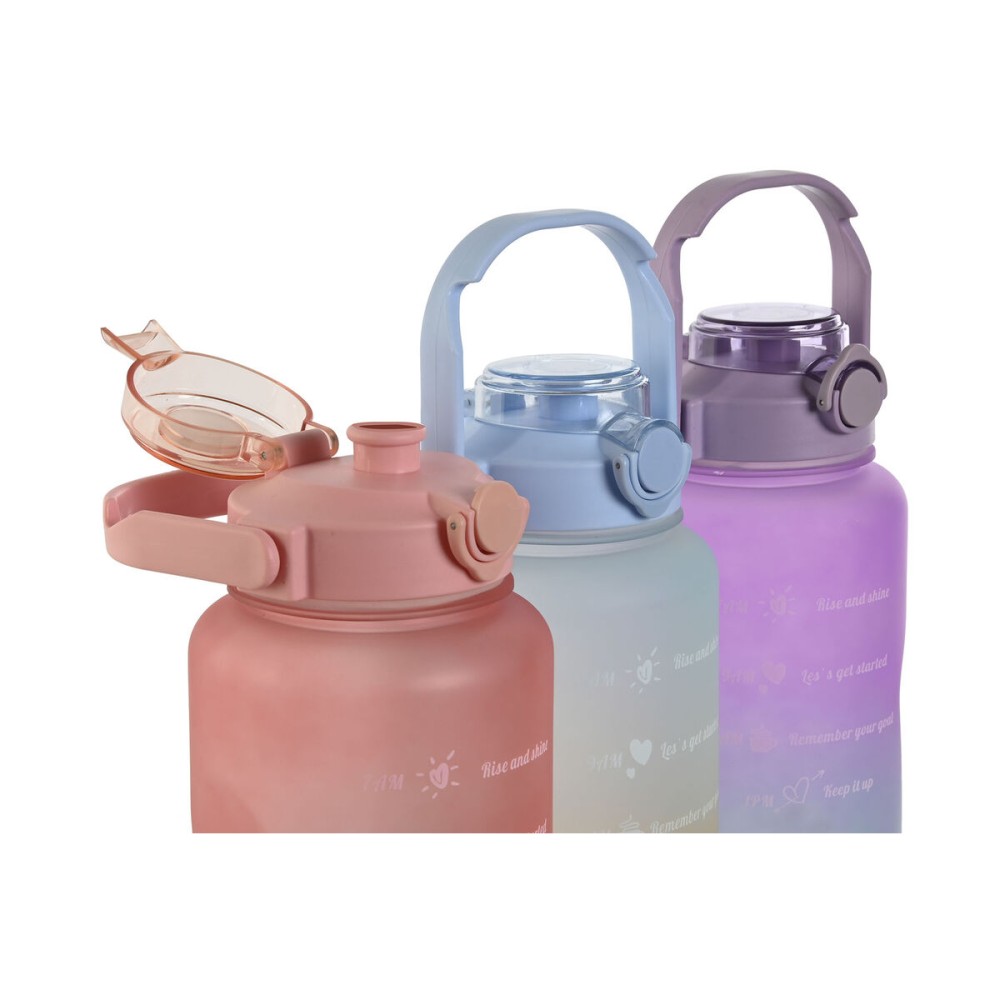 Bouteille d'eau Home ESPRIT Bleu Rose Turquoise Lila polypropylène PET 2 L (3 Unités)