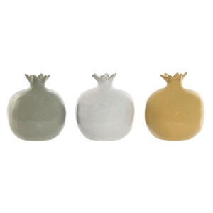 Decorative Figure Home ESPRIT White Green Mustard Modern 13,5 x 13,5 x 15 cm (3 Units)