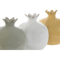 Decorative Figure Home ESPRIT White Green Mustard Modern 13,5 x 13,5 x 15 cm (3 Units)