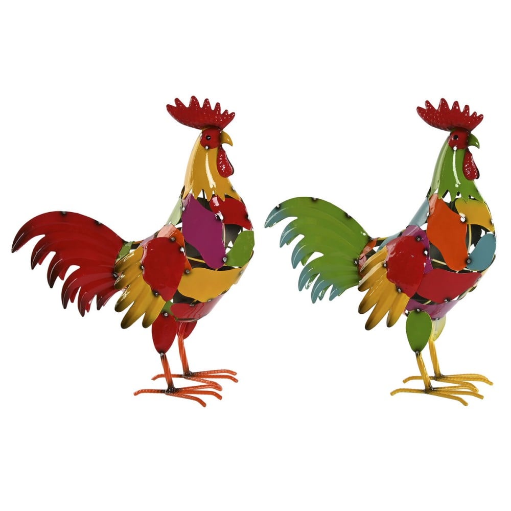 Figurine Décorative Home ESPRIT Multicouleur Coq 37 X 15,5 X 44,5 cm (2 Unités)