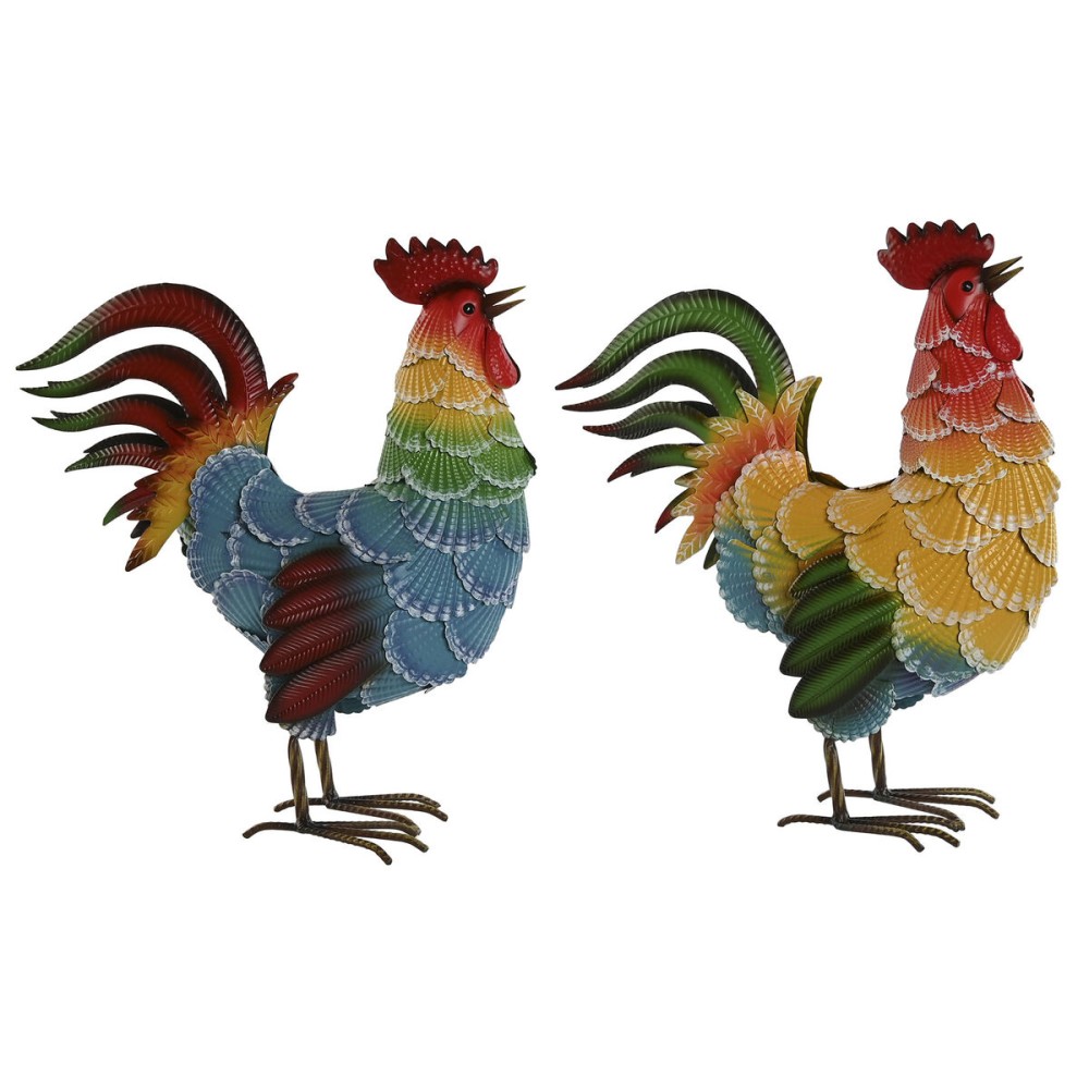 Decorative Figure Home ESPRIT Multicolour Rooster 39,5 X 15 X 42 cm (2 Units)