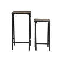 Jeu de 2 tables Home ESPRIT Noir Naturel 38 x 38 x 75 cm