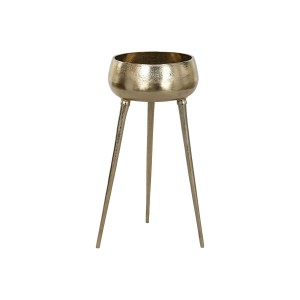 Planter Home ESPRIT Golden Aluminium Modern 46 X 46 X 100 cm