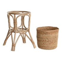 Set de pots de fleurs Home ESPRIT Naturel osier Fibre 28 x 28 x 38 cm (2 Pièces)