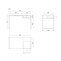 Schreibtisch Unique LESTE JSBG-142-1 Schwarz Stahl 120 x 76 x 60 cm